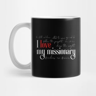 LDS Missionary I Love My Missionary Word Cloud Mug
